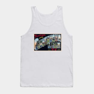 Greetings from Chautauqua Lake, New York - Vintage Large Letter Postcard Tank Top